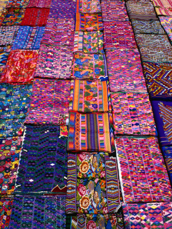 Display Of Textiles, Antigua Guatemala, Guatemala by Alfredo Maiquez Pricing Limited Edition Print image