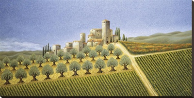 Tuscan Village With Olive Trees by Lowell Herrero Pricing Limited Edition Print image