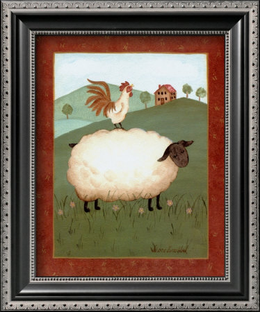 Sheep With Rooster by Valerie Wenk Pricing Limited Edition Print image