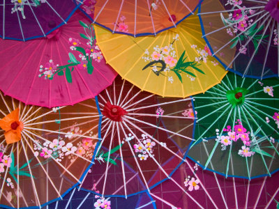 Colorful Silk Umbrellas, China by Keren Su Pricing Limited Edition Print image