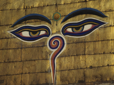 Watchful Eyes Of Buddha Atop Swayambhunath Stupa, Kathmandu, Nepal by John & Lisa Merrill Pricing Limited Edition Print image