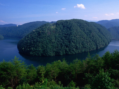 Island In Lake Cheoah, Great Smoky Mountains National Park, North Carolina, Usa by Roberto Gerometta Pricing Limited Edition Print image