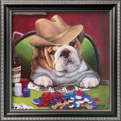 Poker Pups I by Jenny Newland Pricing Limited Edition Print image