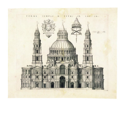 Etching Facade Of St. Peter's, C.1548 by Antonio Labacco Pricing Limited Edition Print image
