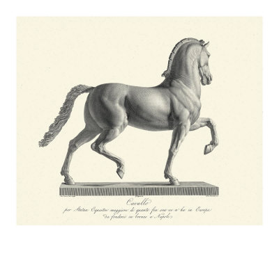 Etching Back View, Cavallo by Antonio Canova Pricing Limited Edition Print image