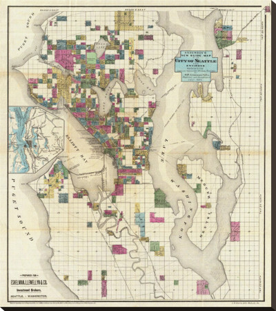 City Of Seattle And Environs, C.1890 by O. P. Anderson Pricing Limited Edition Print image