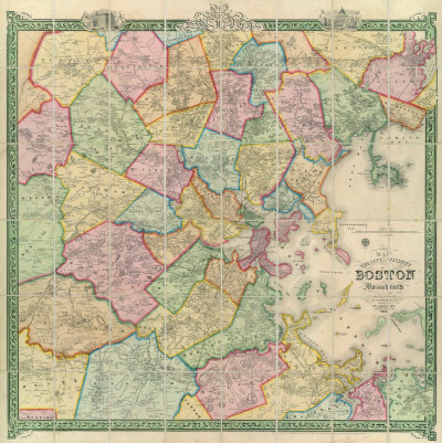 Boston And Vicinity, C.1852 by F. G. Sidney Pricing Limited Edition Print image