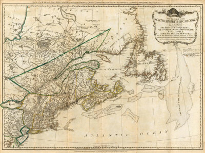 General Map Of The Northern British Colonies In America, C.1776 by Robert Sayer Pricing Limited Edition Print image