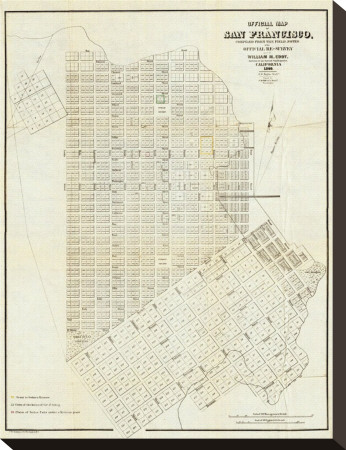 Official Map Of San Francisco, C.1851 by William Carey Jones Pricing Limited Edition Print image