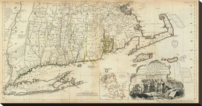 The Provinces Of Massachusetts Bay And New Hampshire, Southern, C.1776 by Thomas Jefferys Pricing Limited Edition Print image