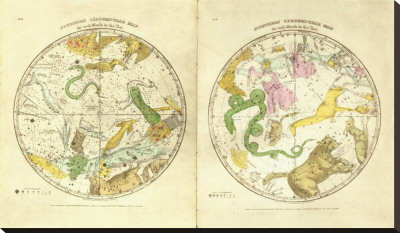 Circumpolar Map For Each Month Of The Year, C.1835 by Elijah H. Burritt Pricing Limited Edition Print image