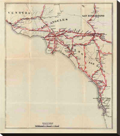 California: Ventura, Los Angeles, San Bernardino, Orange, And San Diego Counties, C.1896 by George W. Blum Pricing Limited Edition Print image
