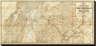 The Central Part Of The State Of California, C.1865 by C. Bielawski Pricing Limited Edition Print image