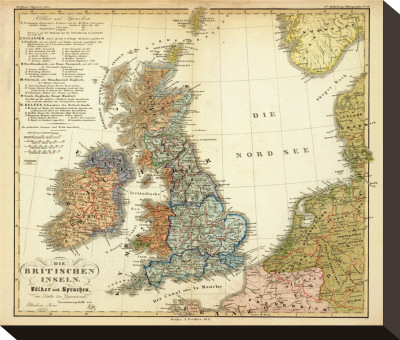 Die Britischen Inseln: Volker Und Sprachen, C.1847 by Heinrich Berghaus Pricing Limited Edition Print image