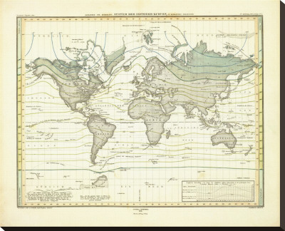 Alexander Von Humboldt's System Der Isotherm-Kurven, C.1849 by Heinrich Berghaus Pricing Limited Edition Print image