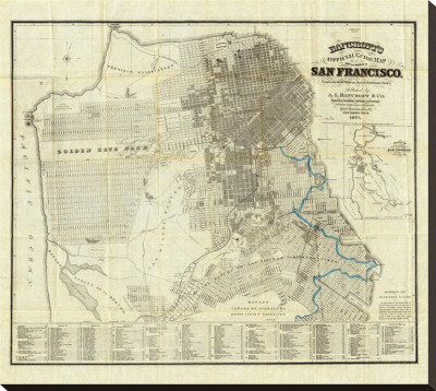 Official Guide Map Of City And County Of San Francisco, C.1873 by A. L. Bancroft Pricing Limited Edition Print image