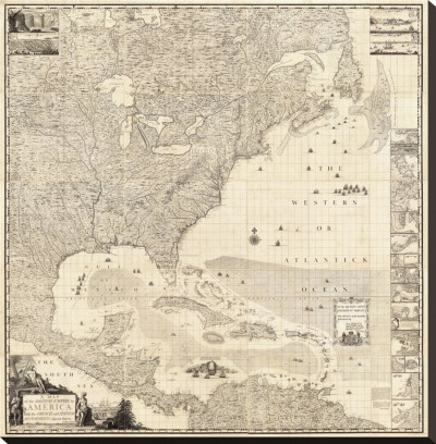 Composite: British Empire In America, C.1733 by Henry Popple Pricing Limited Edition Print image