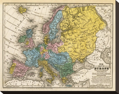Map Of Europe, C.1839 by Samuel Augustus Mitchell Pricing Limited Edition Print image
