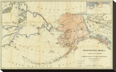 Northwestern America Showing The Territory Ceded By Russia To The United States, C.1867 by Charles Sumner Pricing Limited Edition Print image