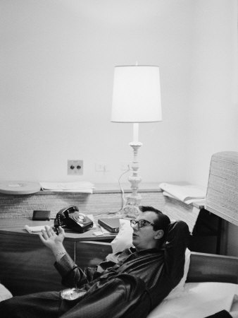 Singer Bobby Darin In Dressing Room Prior To Performance At Sands Hotel by Allan Grant Pricing Limited Edition Print image