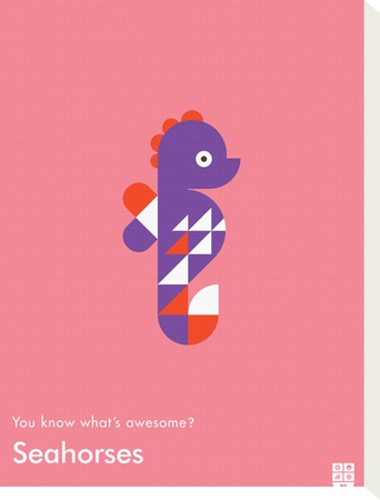 You Know What's Awesome? Seahorses (Pink) by Wee Society Pricing Limited Edition Print image