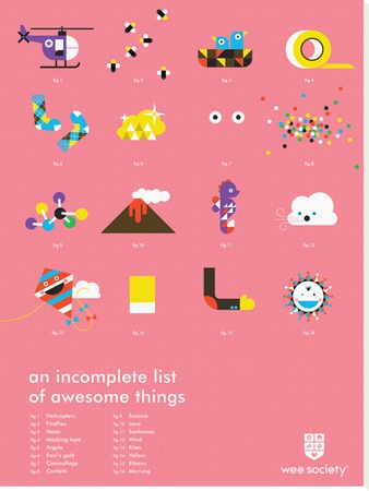 You Know What's Awesome? List (Pink) by Wee Society Pricing Limited Edition Print image