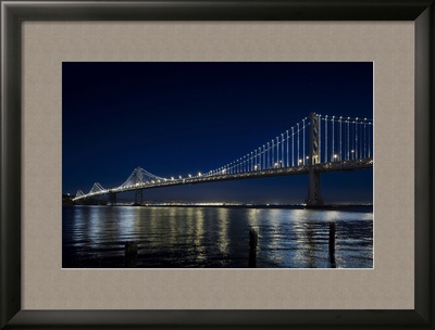 The Bay Lights - San Francisco Bay Bridge, Photograph By James Ewing by Leo Villareal Pricing Limited Edition Print image