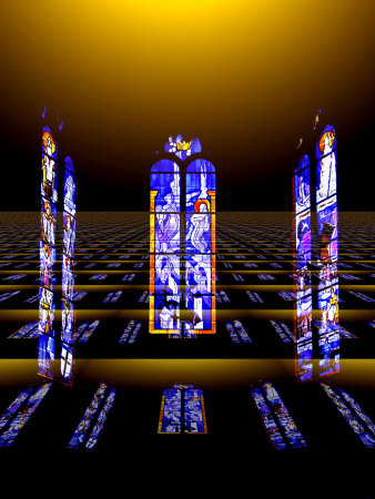Floating Stained Glass Windows From Church by Ilona Wellmann Pricing Limited Edition Print image