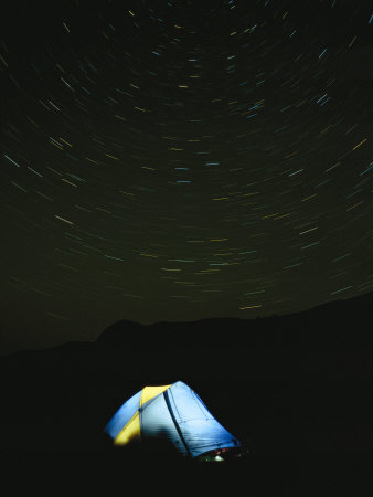 Star Streaks In The Sky Over A Tent by Stephen Alvarez Pricing Limited Edition Print image