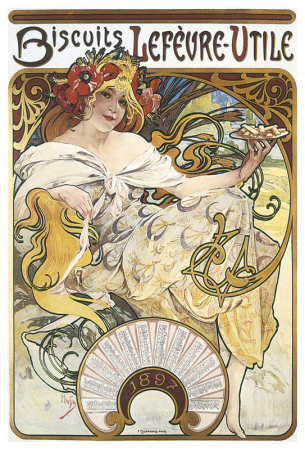 Biscuits Lefevre-Utile by Alphonse Mucha Pricing Limited Edition Print image