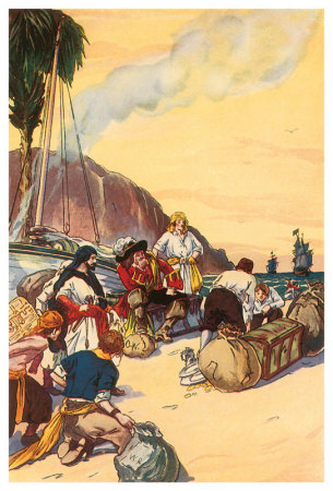 Morgan Dividing The Treasure Taken At Maraciabo by George Alfred Williams Pricing Limited Edition Print image