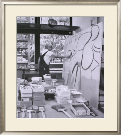 Painting In His East Hampton Studio by Willem De Kooning Pricing Limited Edition Print image