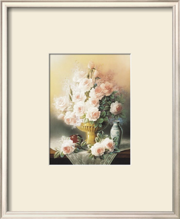 Roses In A Gold Vase by T. C. Chiu Pricing Limited Edition Print image