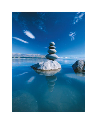 Balanced Boulders, Lake Pukaki, New Zealand by Martin Hill Pricing Limited Edition Print image