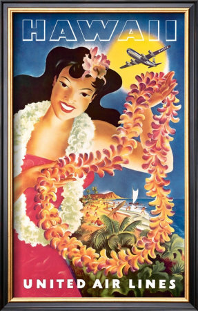 Hawaii Via United Airlines by Feher Pricing Limited Edition Print image