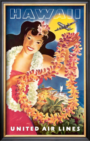 Hawaii Via United Airlines by Feher Pricing Limited Edition Print image