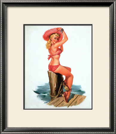 Pin-Up Girl In Pink by Joyce Ballantyne Pricing Limited Edition Print image