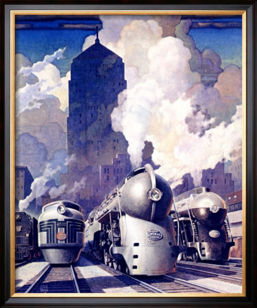 New York, Central Railroad by Leslie Ragan Pricing Limited Edition Print image