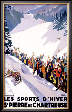 Chartreuse Resort Snow Tobaggan by Roger Broders Pricing Limited Edition Print image
