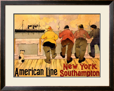 American Line, New York To Southampton by Henri Cassiers Pricing Limited Edition Print image