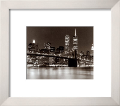 Over The Brooklyn Bridge At Night by Walter Gritsik Pricing Limited Edition Print image