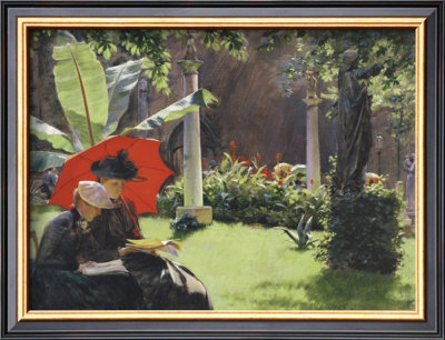 Afternoon In The Cluny Garden, Paris, 1889 by Charles Courtney Curran Pricing Limited Edition Print image