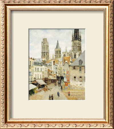 Rue De L'epicerie In Rouen On A Gray Morning by Camille Pissarro Pricing Limited Edition Print image