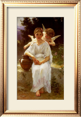 Whisperings Of Love, 1889 by William Adolphe Bouguereau Pricing Limited Edition Print image