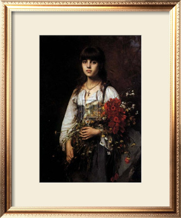 Flower Girl by Alexei Alexeivich Harlamoff Pricing Limited Edition Print image