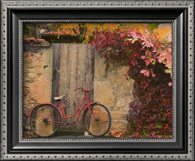 Red Bike Near Gate by Francisco Fernandez Pricing Limited Edition Print image