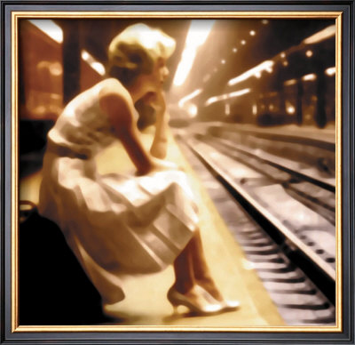Girl At The Station by George Thomas Pricing Limited Edition Print image