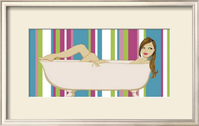 Girl In Bathtub With Stripes by Clara Almeida Pricing Limited Edition Print image