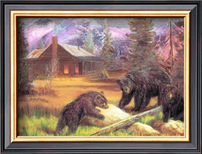 Bears On Logs by M. Caroselli Pricing Limited Edition Print image