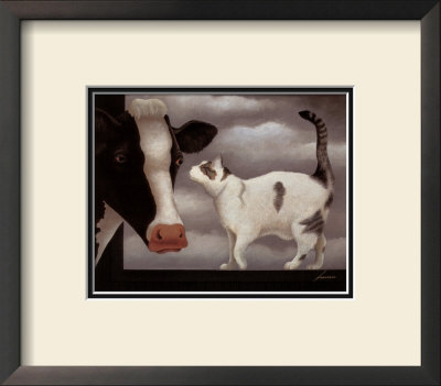 Cow And Cat by Lowell Herrero Pricing Limited Edition Print image